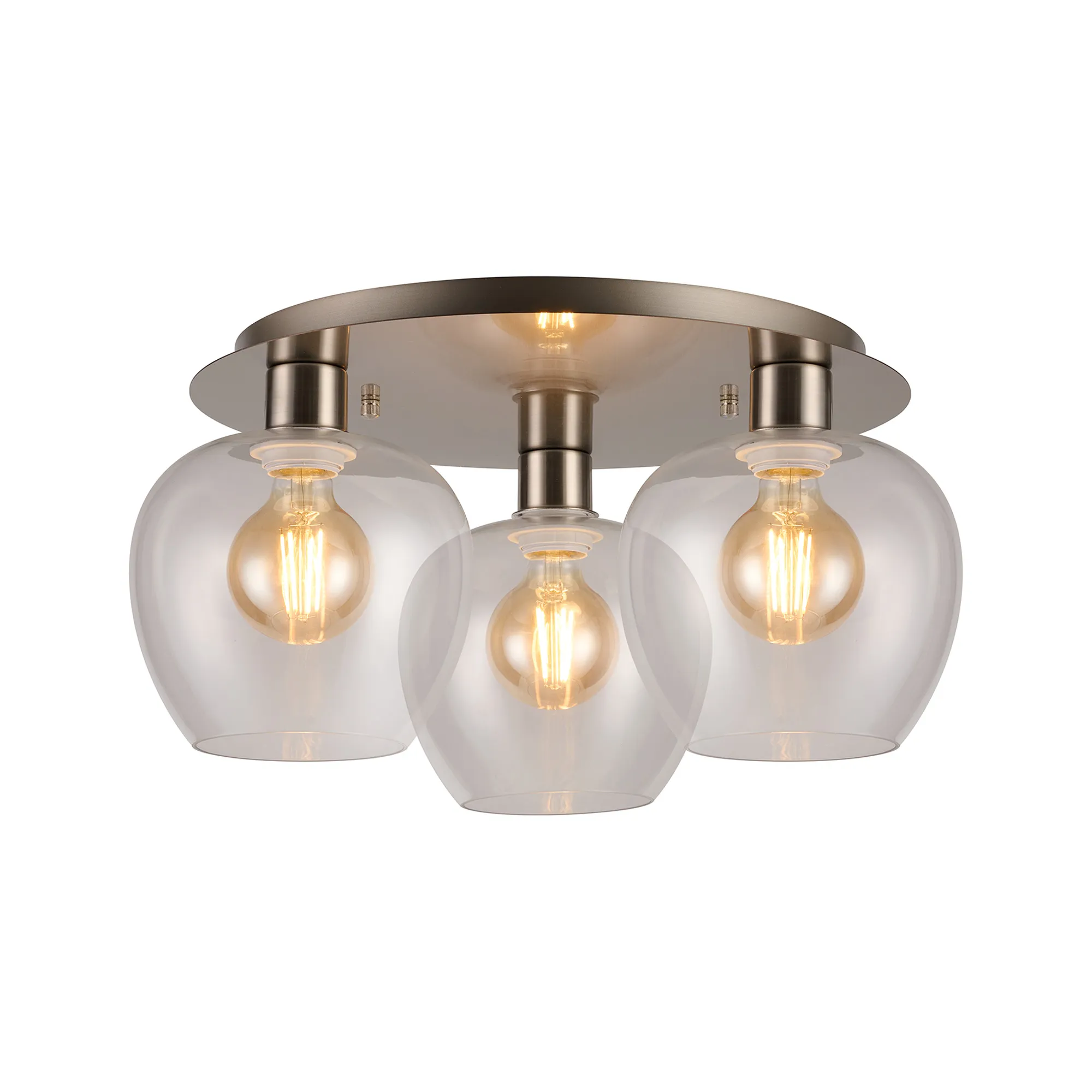 Lori Satin Nickel Ceiling Lights Deco Flush Fittings